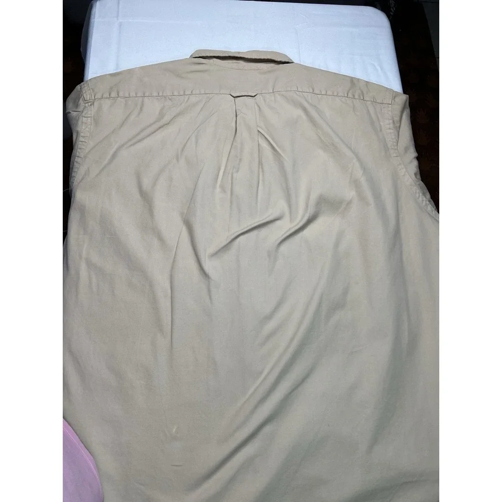 Polo Ralph Lauren Caldwell Shirt Mens XXL Beige Cotton Camp Short Sleeve